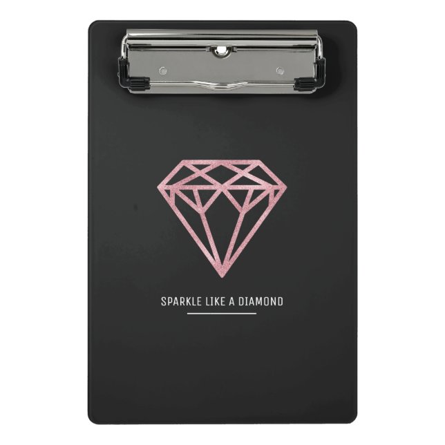 Rose Gold Diamond Mini Klemmbrett (Vorderseite)