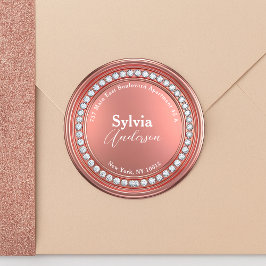Rose Gold Diamond Sparkor Rücksendeadresse Runder Aufkleber