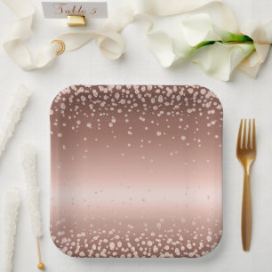 Rose Gold Diamonds Pappteller