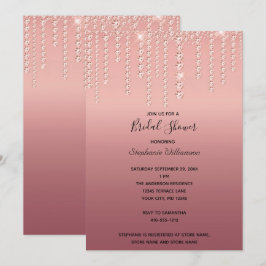 Rose Gold Diamonds treiben Trendy Brautparty Einladung
