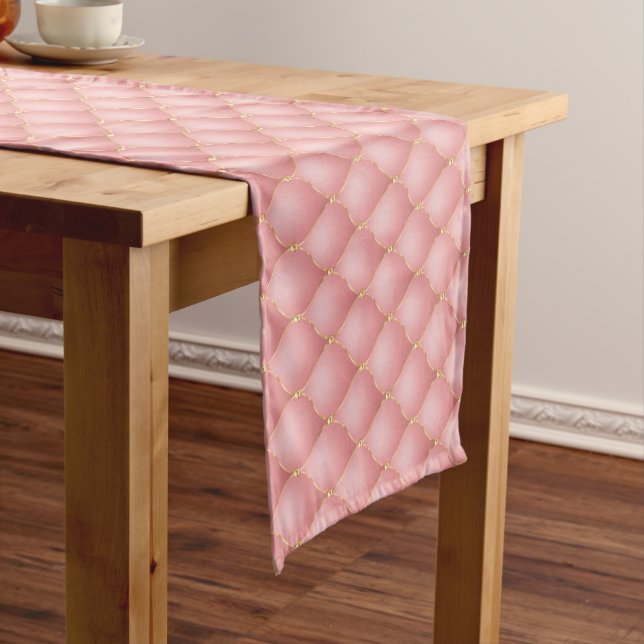 Rose Gold Diamonds Tufted Table Runner Kurzer Tischläufer (Beispiel)