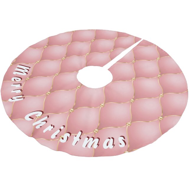 Rose Gold Diamonds Weihnachtsbaumrock Polyester Weihnachtsbaumdecke (Schrägansicht)