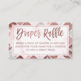 Rose Gold Diaper Raffelschein Begleitkarte