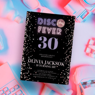 Rose Gold Disco Fieber Geburtstagsparty Einladung