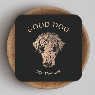 Rose Gold Dog Trainer Business Card Quadratische Visitenkarte