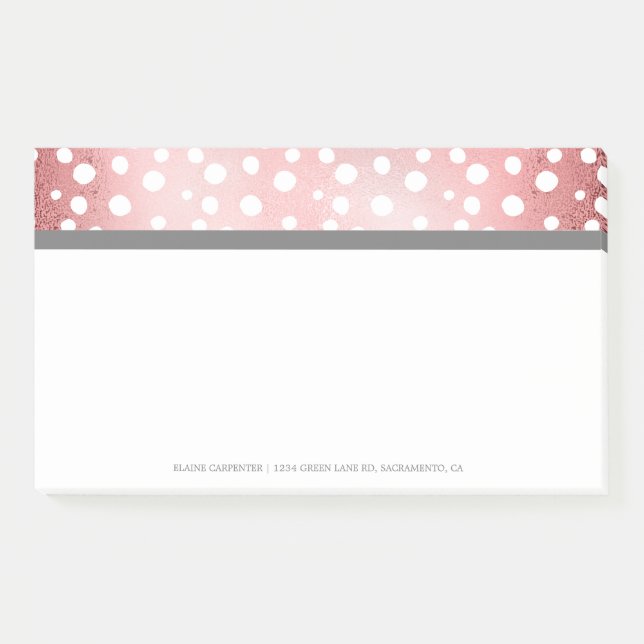 Rose Gold Dots | Personalisierte Nachhinweise Post-it Klebezettel (Vorderseite)