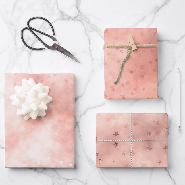 Rose Gold Dreamy Cloud Geschenkpapier Set (Vorderseite)