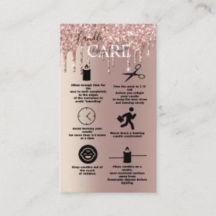Rose Gold Drilling Glitzer Candle Care Visitenkarte