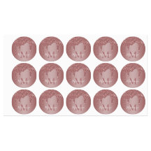 Rose Gold Drilling Glitzer Monogram
