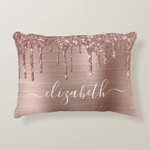 Rose Gold Drilling Glitzer Personalisiert Dekokissen