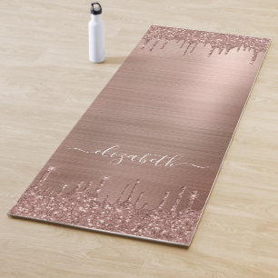 Rose Gold Drilling Glitzer Personalisiert Yogamatte
