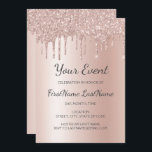 Rose Gold Dripping Glitzer Sweet 16 Brautparty Einladung<br><div class="desc">Blush Pink - Rose Gold Funkelnd und Girly Dripping Glitzer Sweet 16 (sechzehn) Birthday Party, 1., 13., 15., 18., 30., 40., 60., 70., 80., 90., 100. Women's Birthday Party, Brautparty, Junggeselinnen-Abschied, Dusche (Baby Girl), Taufe, Firmenveranstaltung, Hochzeitstag oder Quinceanera Feier, Einladungvorlage. Das Hotel ist die perfekte moderne, schicke, trendige und elegante...</div>