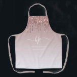 Rose Gold Driving Glitzer Monogram Business Schürze<br><div class="desc">Rose Gold Driving Glitzer Monogram Business Schürze</div>