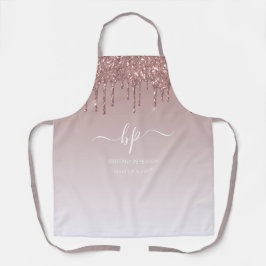 Rose Gold Driving Glitzer Monogram Business Schürze