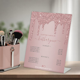 Rose Gold Driving Glitzer Salon Wellness-Center Pr Sockelschild