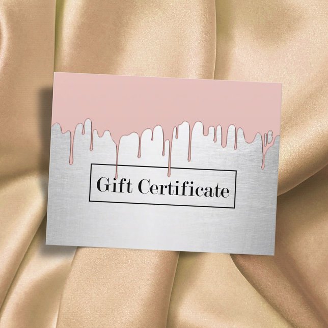 Rose Gold Driving Modern Salon Geschenkgutschein Postkarte (Von Creator hochgeladen)