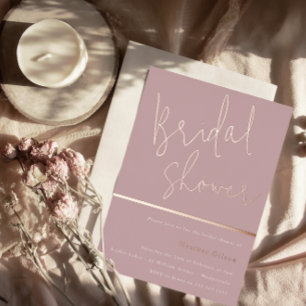 Rose Gold Dusty Mauve Pink Modernes Brautparty Folieneinladung