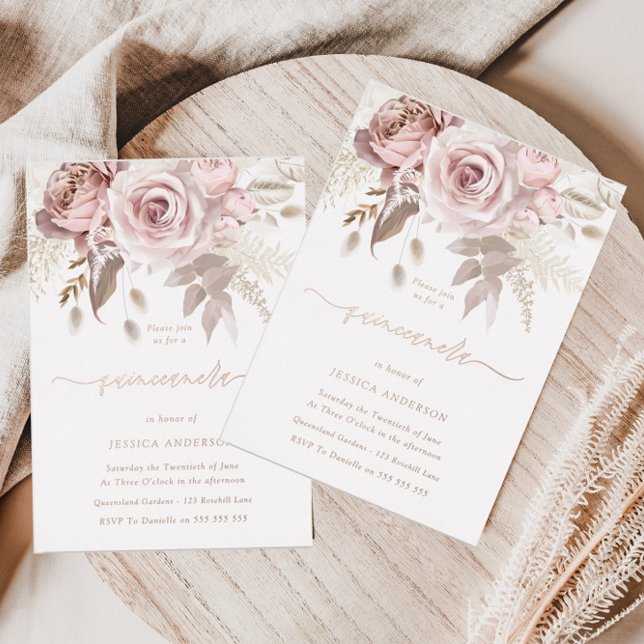 Rose Gold, Dusty Rose & Blush Folieneinladung (Von Creator hochgeladen)