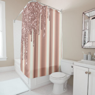 Rose Gold Ecke Glitter Tropfen Folie Metallic Roug Duschvorhang