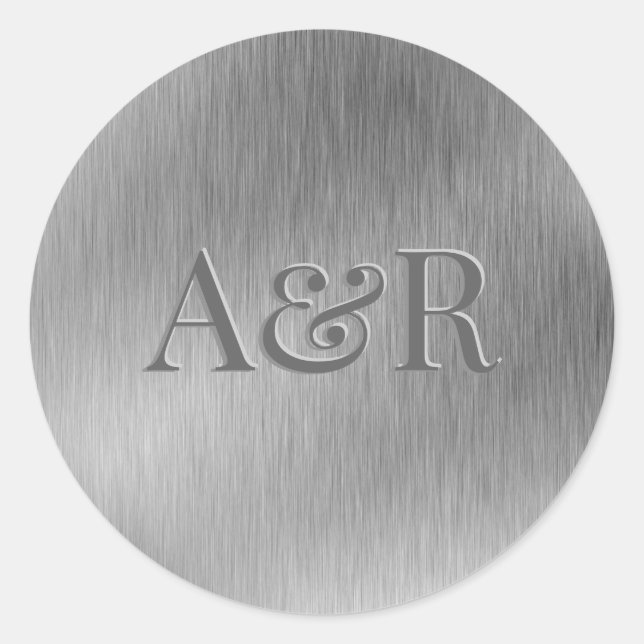 Rose Gold-Effekt-Aufkleber-Monogramm, Runder Aufkleber (Vorderseite)