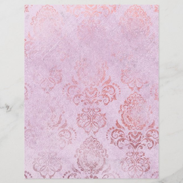 Rose Gold Effet Vintage Motif papier (Devant)