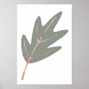 Rose Gold Eichenholzmauer Poster