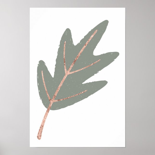 Rose Gold Eichenholzmauer Poster (Vorne)