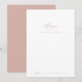 Rose Gold Einfache Minimalistische Hochzeitsberatu Hinweiskarte