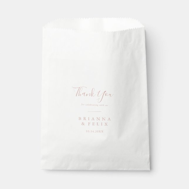 Rose Gold Einfaches Minimalistisches Dankeschön fü Geschenktütchen (Vorderseite)