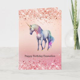 Rose Gold Einhorn Sparkle Karte