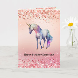 Rose Gold Einhorn Sparkle Karte