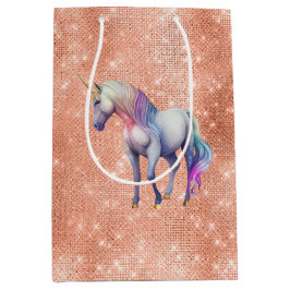 Rose Gold Einhorn Sparkle Mittlere Geschenktüte