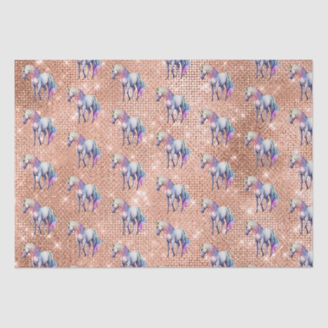 Rose Gold Einhorn Sparkle Seidenpapier (Vorderseite)