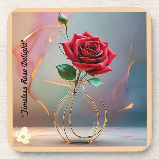 "Rose Gold Elegance" Getränkeuntersetzer (Vorderseite)