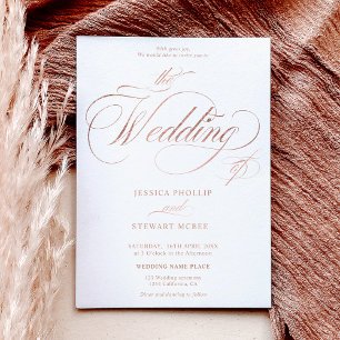 Rose Gold elegant alles in einer kalligraphischen  Einladung