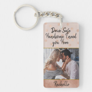Rose Gold Elegant Drive Porte - clé photo personna