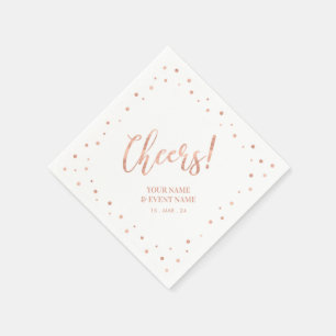 Rosé Gold Elegant Klassisch Prost zu Allen Anlässe Serviette