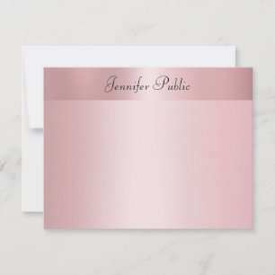 Rose Gold Elegant Main Script Nom Modèle texte