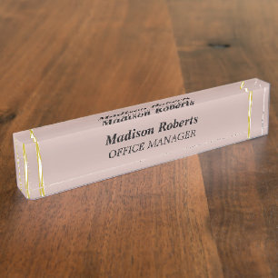 Rose-Gold, elegant, modern und professionell Namensplakette