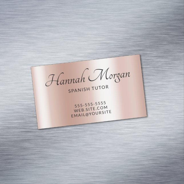 Rose Gold Elegant Ombre Magnetische Visitenkarte (Beispiel)