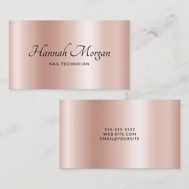 Rose Gold Elegant Ombre Visitenkarte (Vorne/Hinten)