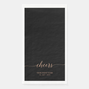 Rose gold Elegant Stilvolle Lettern Cheers Event P Serviette