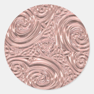 Rose Gold elegant viktorianisch Runder Aufkleber