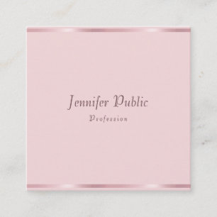 Rose Gold Elegante Handgeschriebene Skriptvorlage Quadratische Visitenkarte