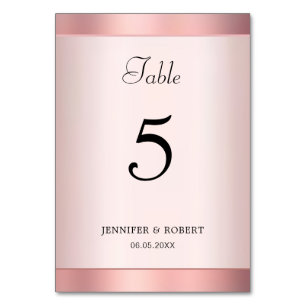 Rose Gold Elegante Handschrift Moderne Vorlage Tischnummer