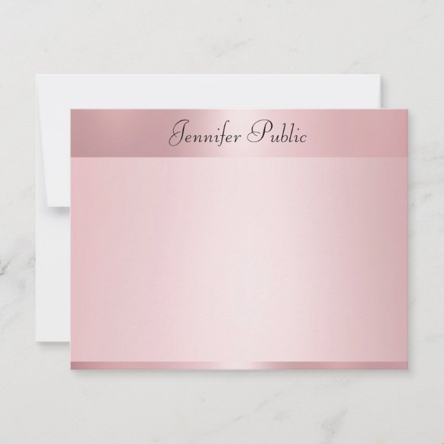 Rose Gold Elegante Handschrift Name Vorlage (Vorderseite)