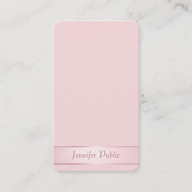 Rose Gold Elegante Kalligrafie Script Moderne Visitenkarte (Vorderseite)