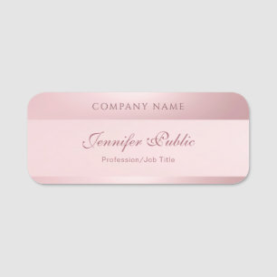Rose Gold Elegante Kalligrafie-Skriptname Vorlage Namensschild