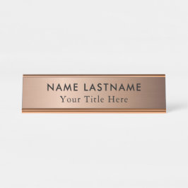 Rose Gold Elegante Minimalistisch Einfache Moderne Schreibtischnamensplakette