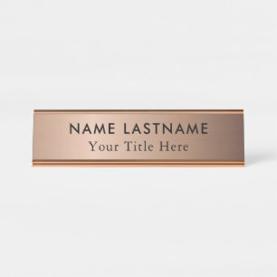Rose Gold Elegante Minimalistisch Einfache Moderne Schreibtischnamensplakette